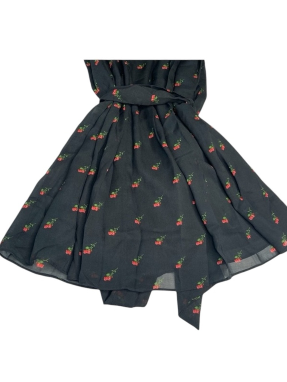 Deadstock: new Wildfox ꕥ Dolly Ruffled Mini Dress ꕥ Black Red Rose Print ꕥ Med ꕥ - Picture 7 of 16